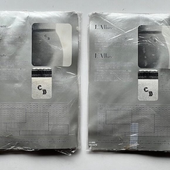 Pair (2) Vintage CHRISTIAN DIOR L'Allure Pantyhose, Brick, Onix Teal,IOP, Sz 1X - Picture 2 of 4